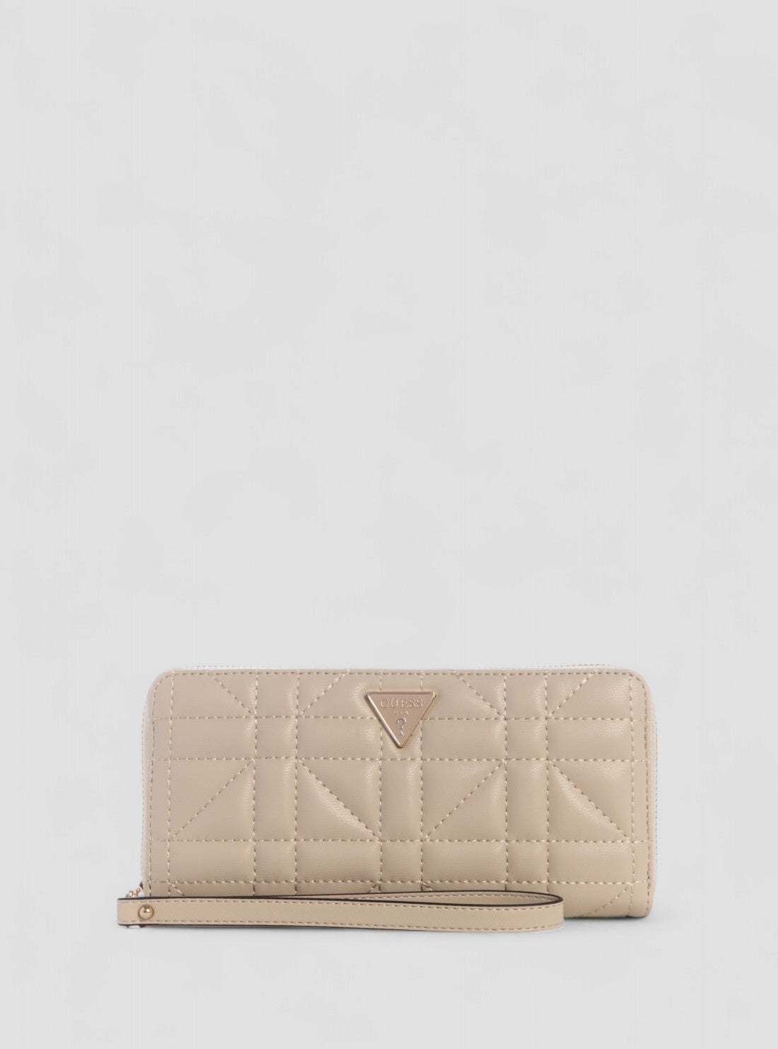 GUESS Womens Beige Edita Large Zip Around Wallet QG9625146 Front View