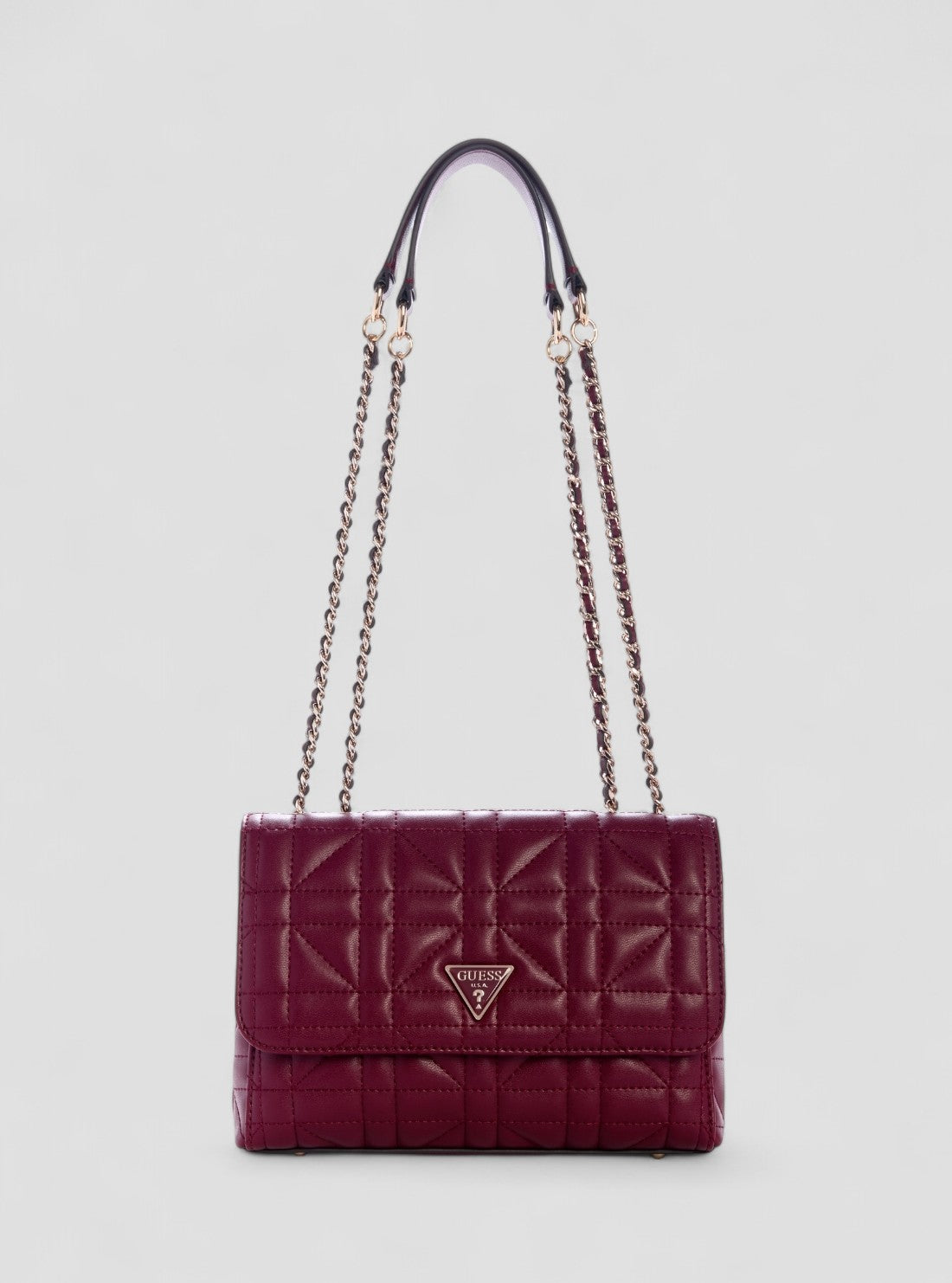 GUESS Womens Red Edita Convertible Crossbody Flap Bag QG962521 Front View