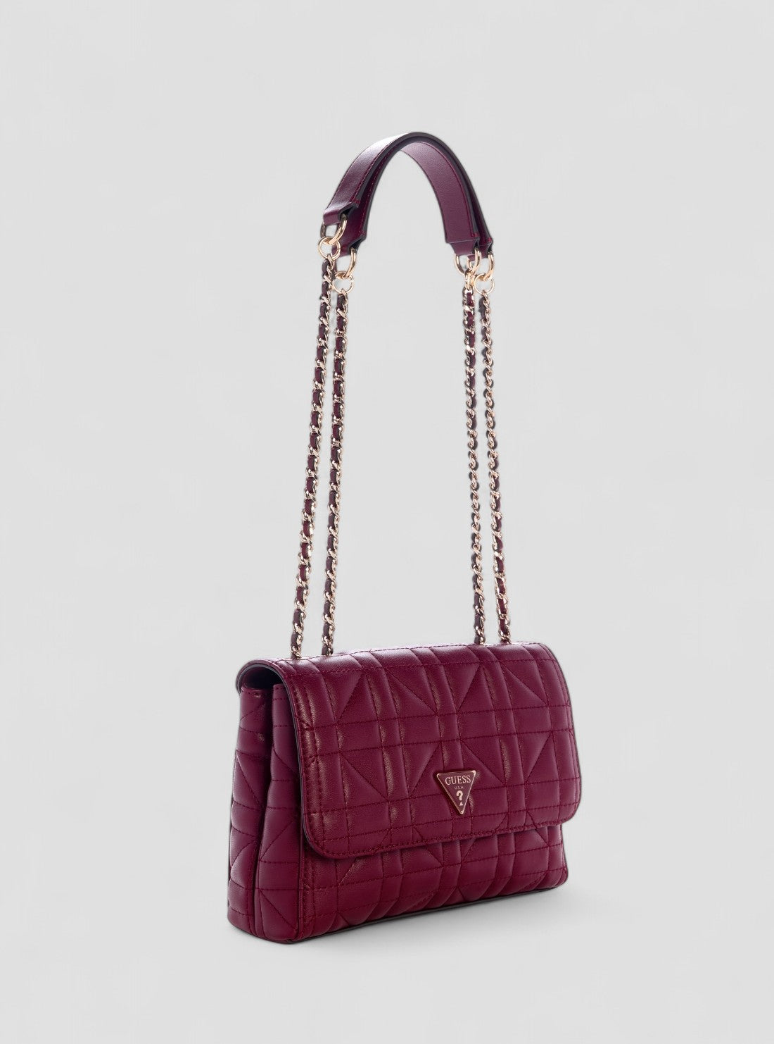 GUESS Womens Red Edita Convertible Crossbody Flap Bag QG962521 Front Side View