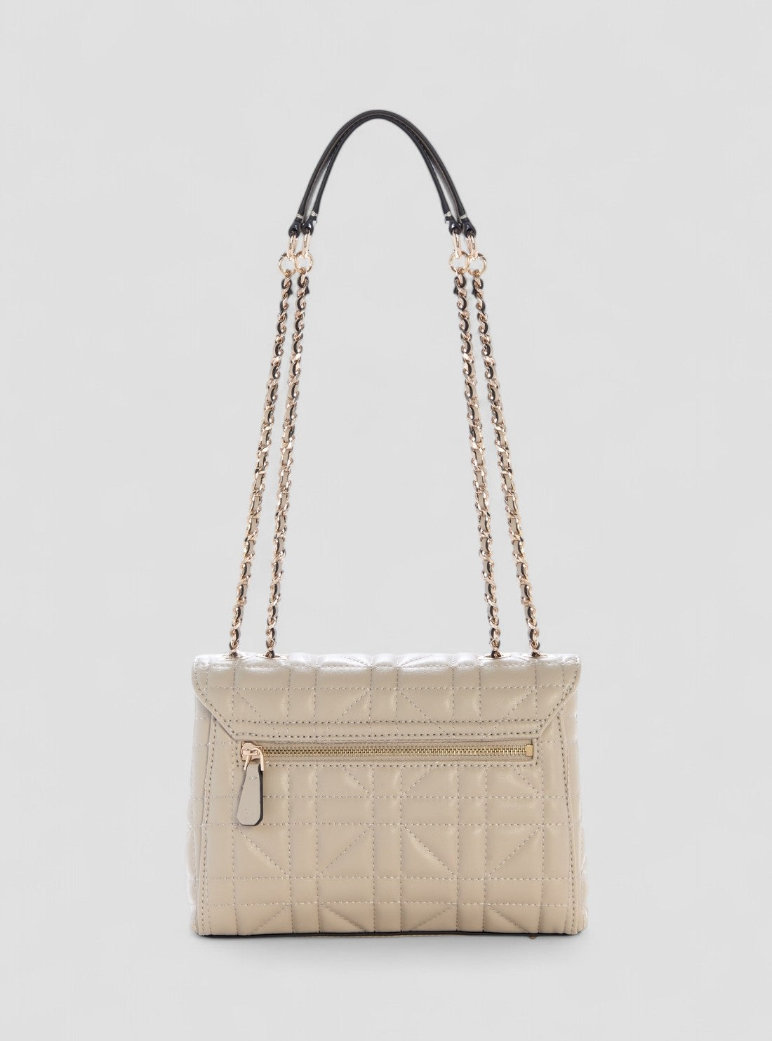 GUESS Womens Beige Edita Convertible Crossbody Flap Bag QG962521 Back View