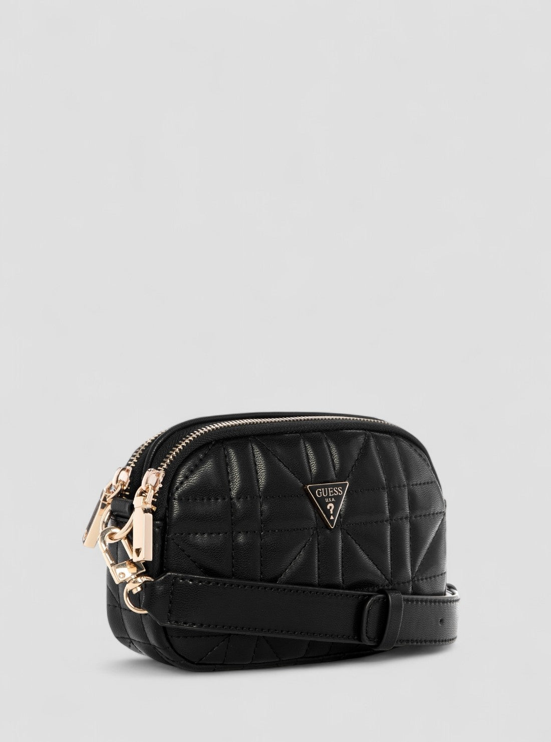 GUESS Womens Black Edita Mini Camera Bag QG962574 Front Side View