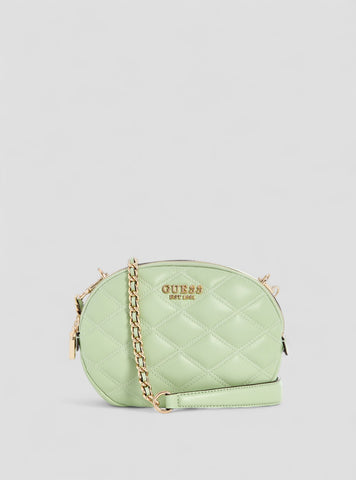 GUESS Womens Green Tamsin Double Zip Crossbody QG963212 Front View