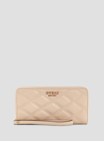 Beige Tamsin Large Zip Wallet