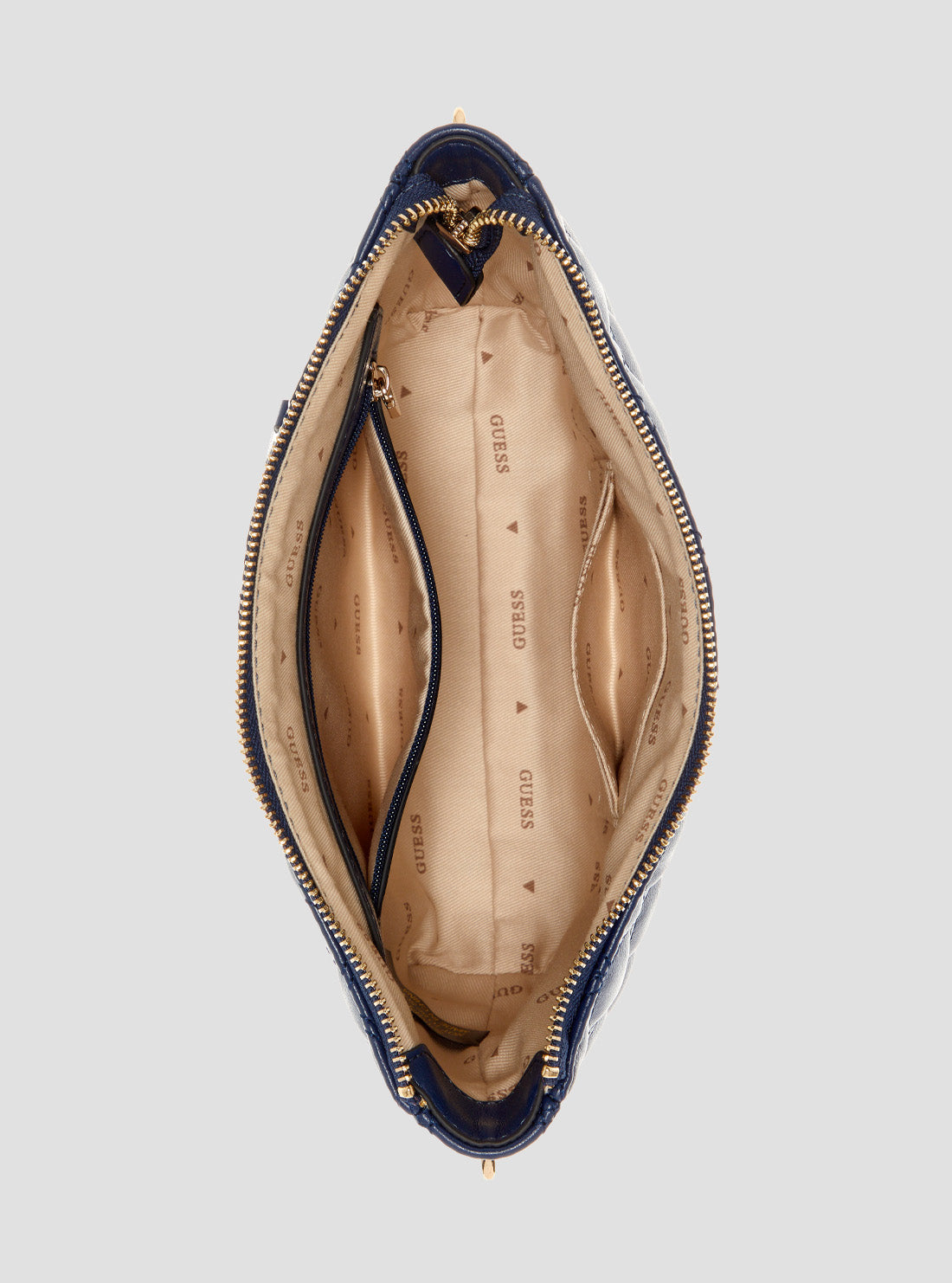 GUESS Women's Blue Cruise Vibe Shoulder Bag QG964917 Internal View