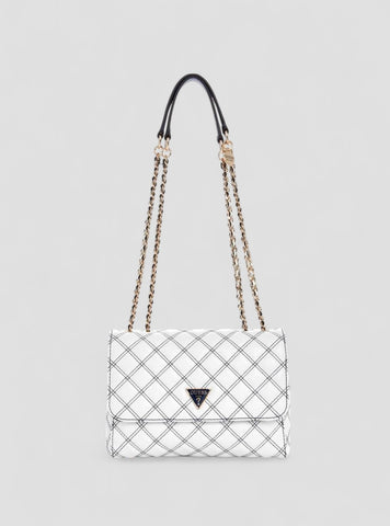 GUESS Womens White Cruise Vibe Convertible Crossbody Bag QG964920 Front View