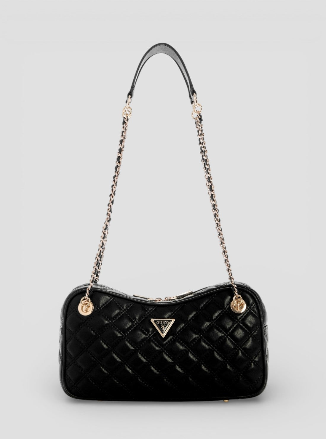 GUESS Womens Black Giully II Shoulder Satchel Bag QG967309 Front View