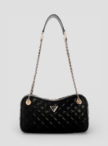 GUESS Womens Black Giully II Shoulder Satchel Bag QG967309 Front View