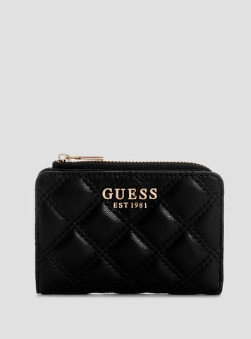 GUESS Womens Black Giully Zip Around Card Case QG9673156 Front View