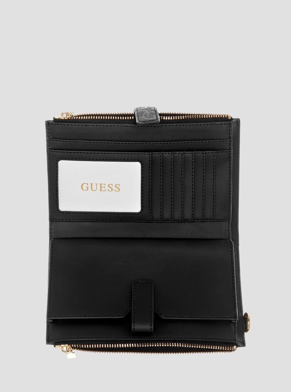 GUESS Womens Black Giully Double Zip Organiser Wallet QG9673157 Inside View