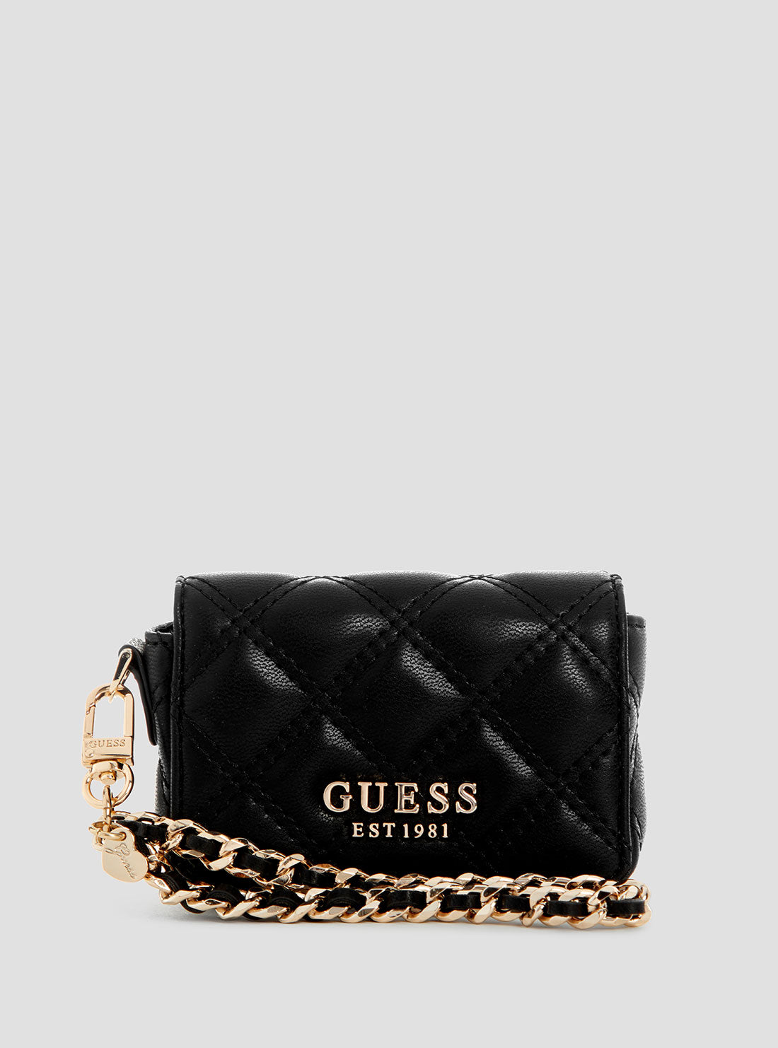 GUESS Womens Black Giully Micro Mini Wallet QG9673186 Front View