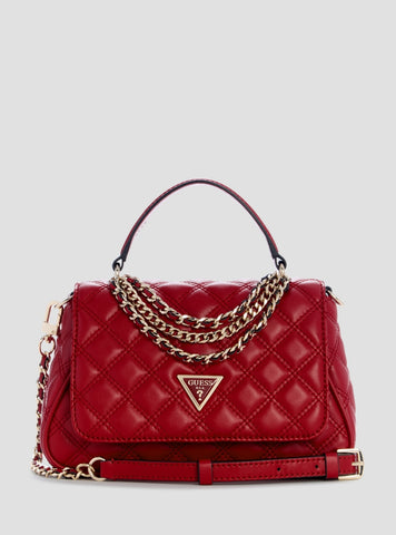 GUESS Womens Red Giully II Top Handle Flap Bag QG967319 Front View
