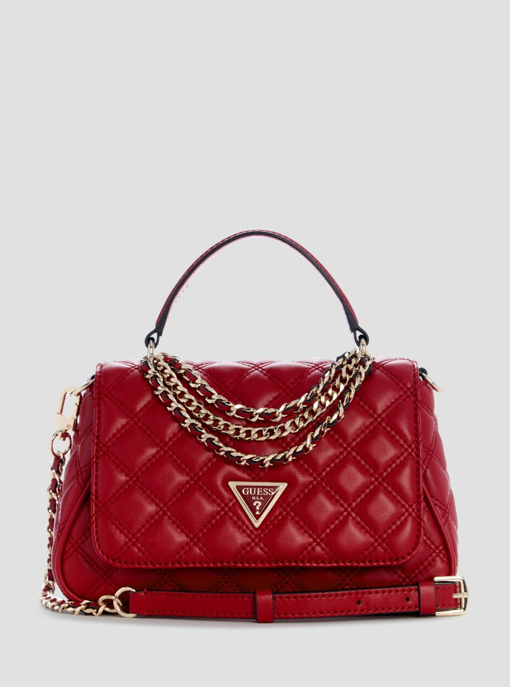 GUESS Womens Red Giully II Top Handle Flap Bag QG967319 Front View