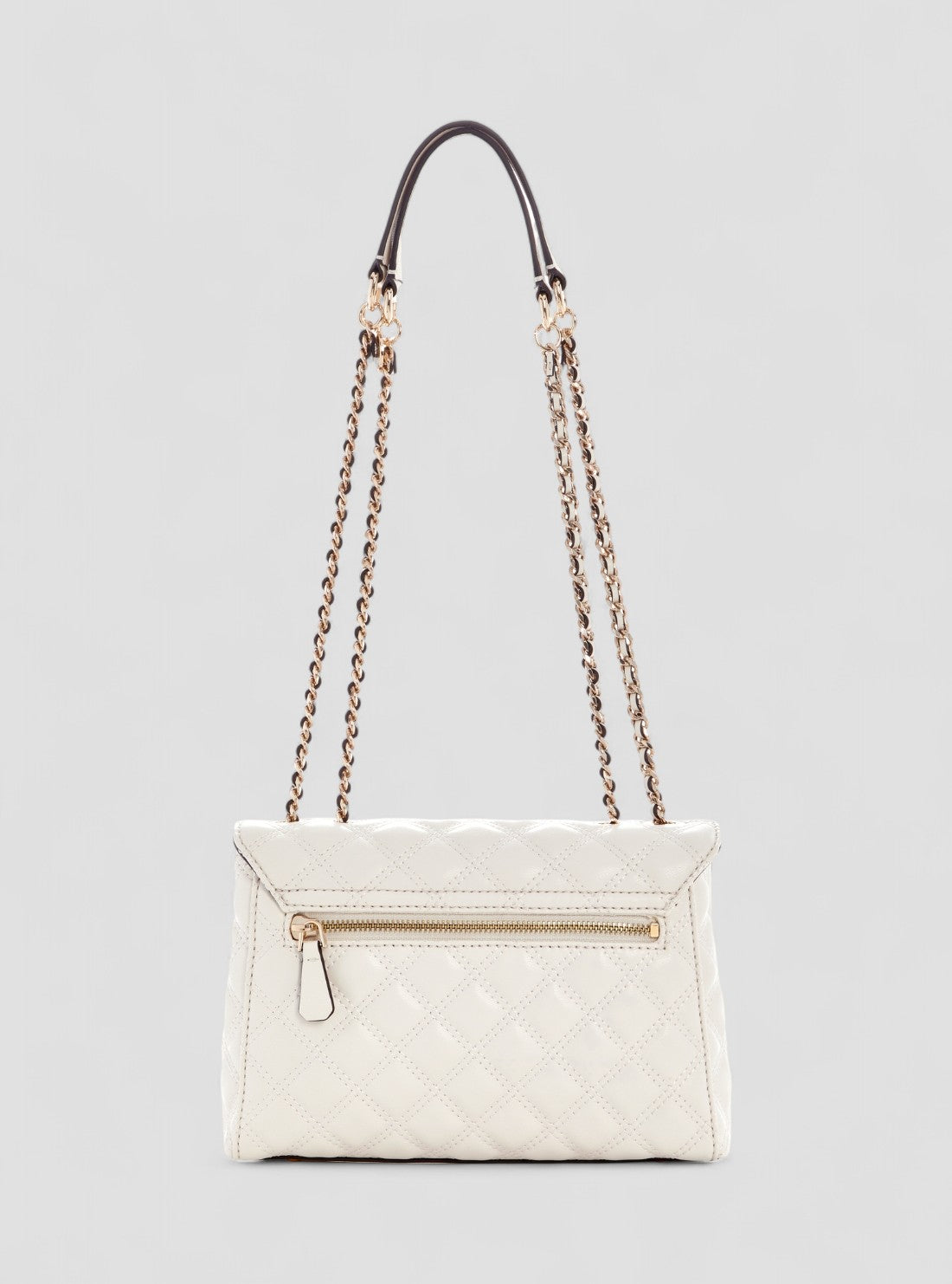 GUESS Womens White Giully Convertible Crossbody Flap Bag QG967320 Back View