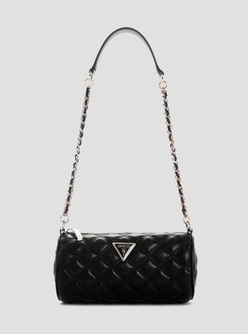 GUESS Womens Black Giully II Mini Barrel Bag QG967372 Front View