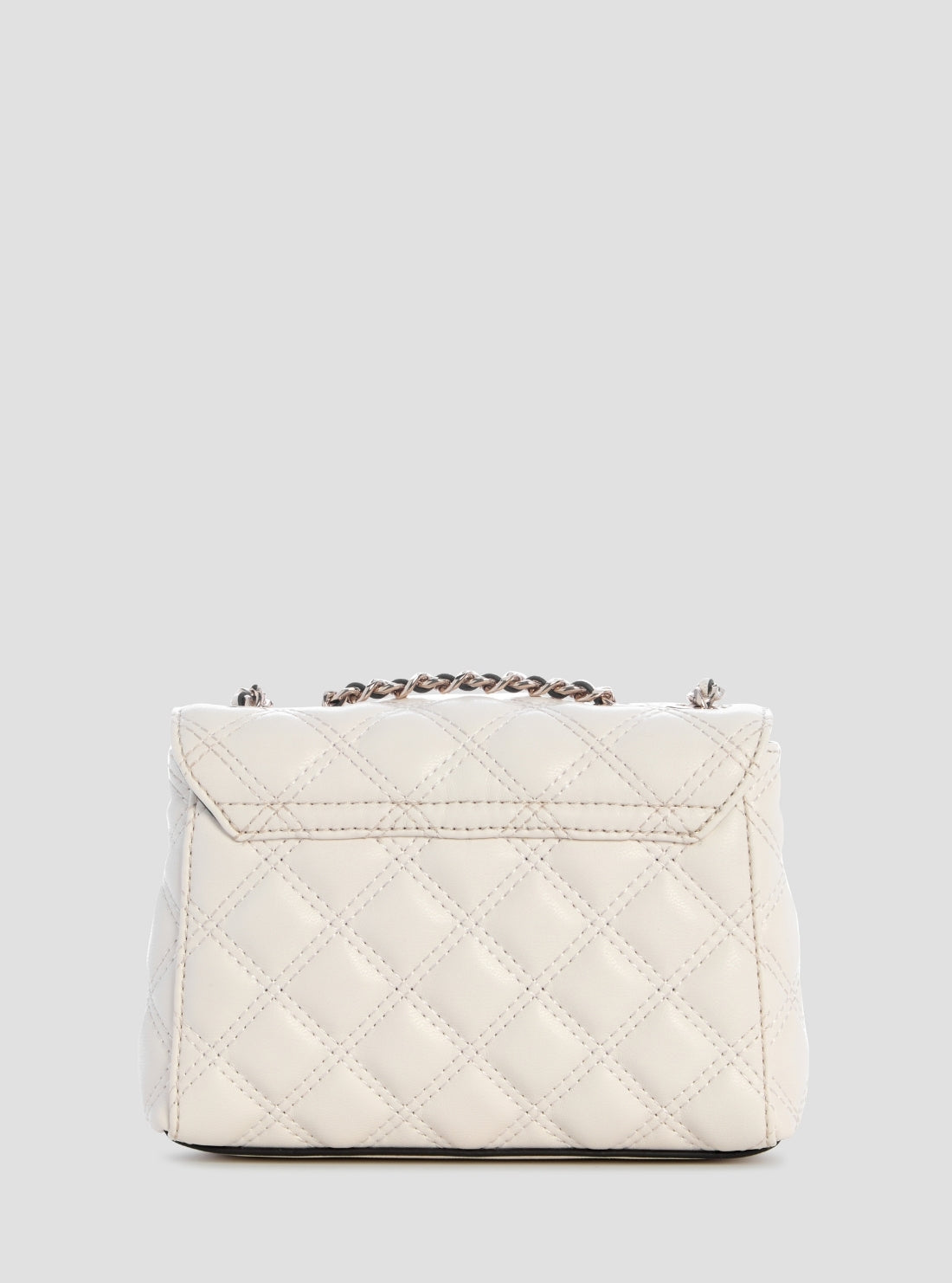 GUESS Womens White Giully II Mini Convertible Flap Bag QG967374  Back View