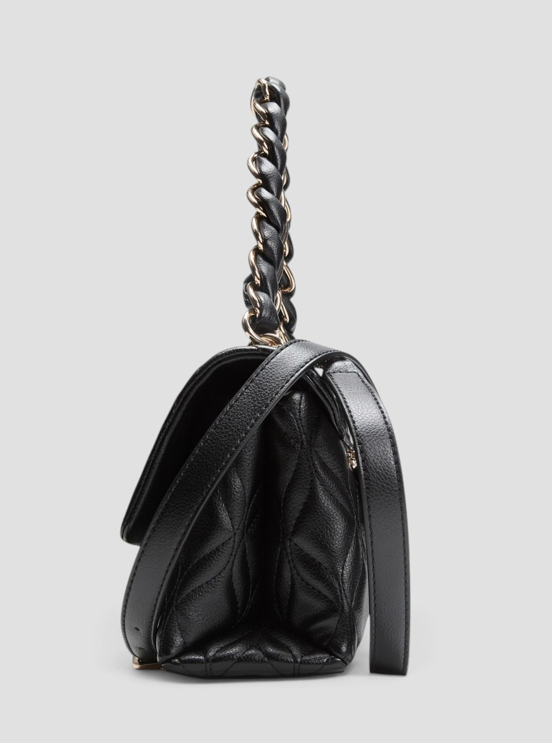 GUESS Womens Black Maxine Flap Crossbody Bag QG973320 Side View