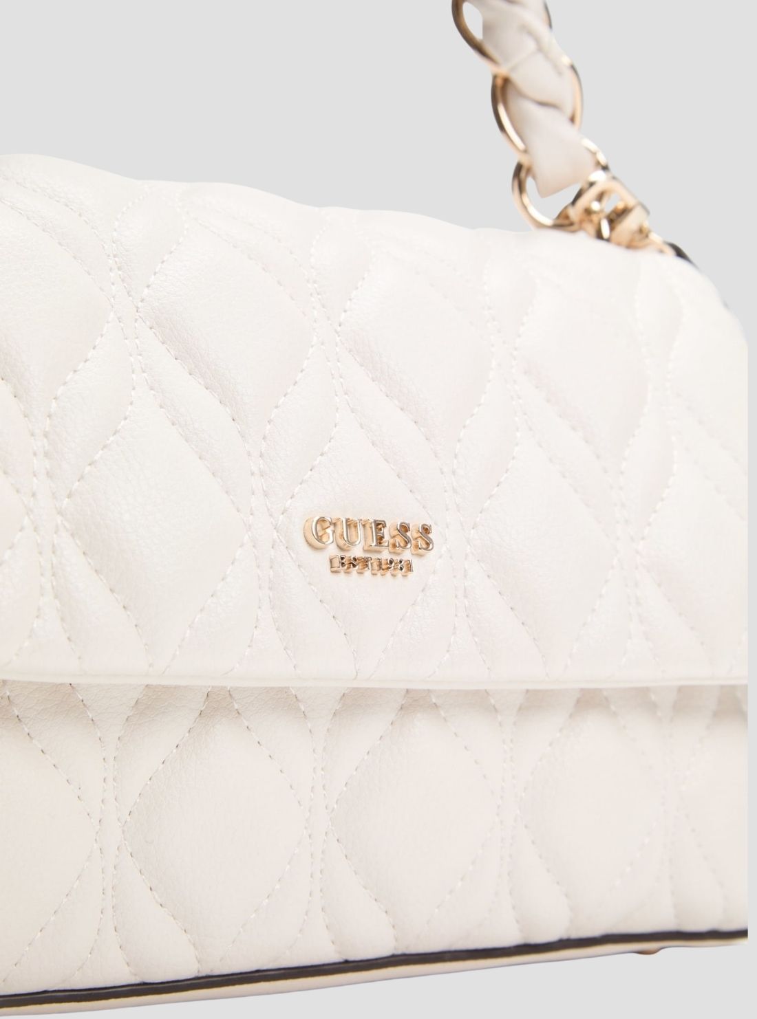 GUESS Womens Off-White Maxine Flap Crossbody Bag QG973320 Detail View2