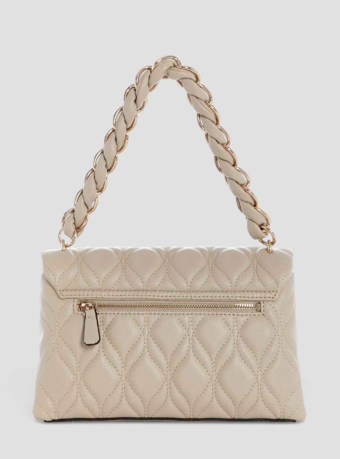 GUESS Womens Light Taupe Maxine Flap Crossbody Bag QG973320 Back View