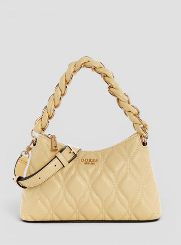 GUESS Womens Yellow Maxine Mini Shoulder Bag QG973372 Front View