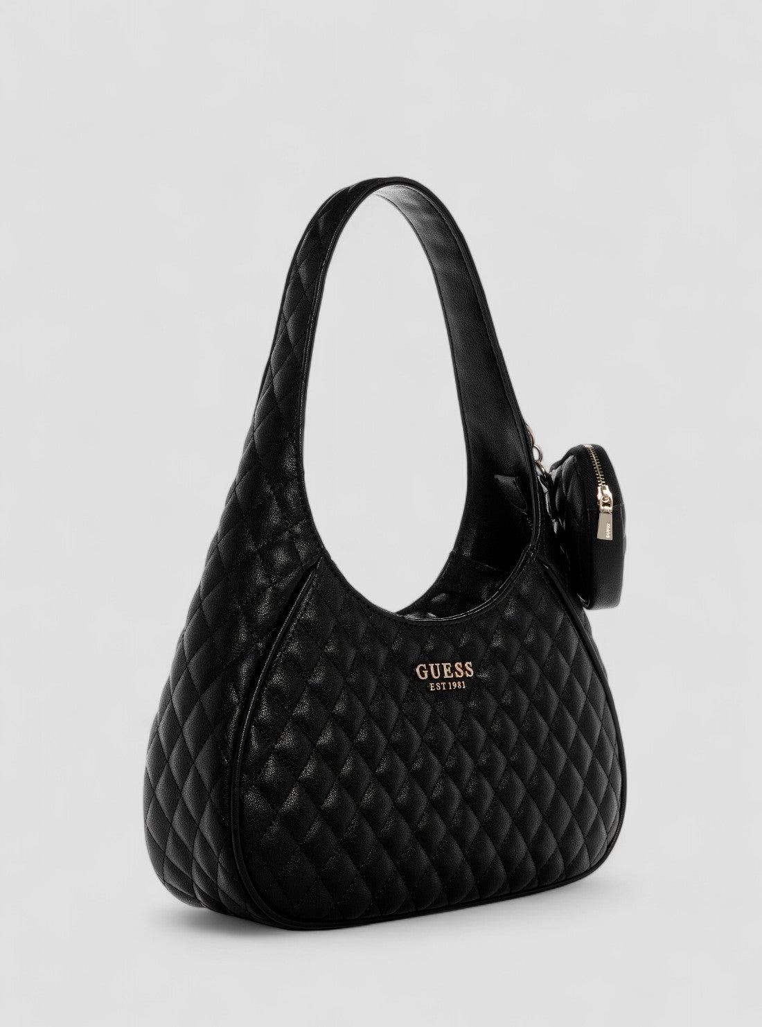 GUESS Womens Black Atabey Hobo Bag QG989401 Front Side View