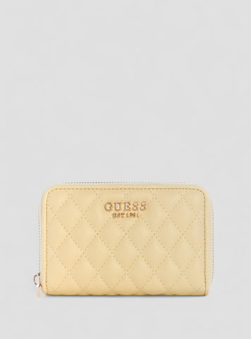 GUESS Womens Yellow Atabey Medium Zip Around Wallet QG9894140 Front View