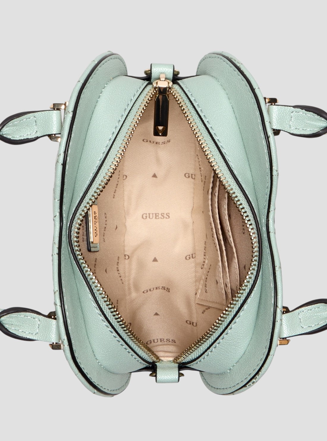 GUESS Womens Green Atabey Mini Heart Bag QG989477 Inside View
