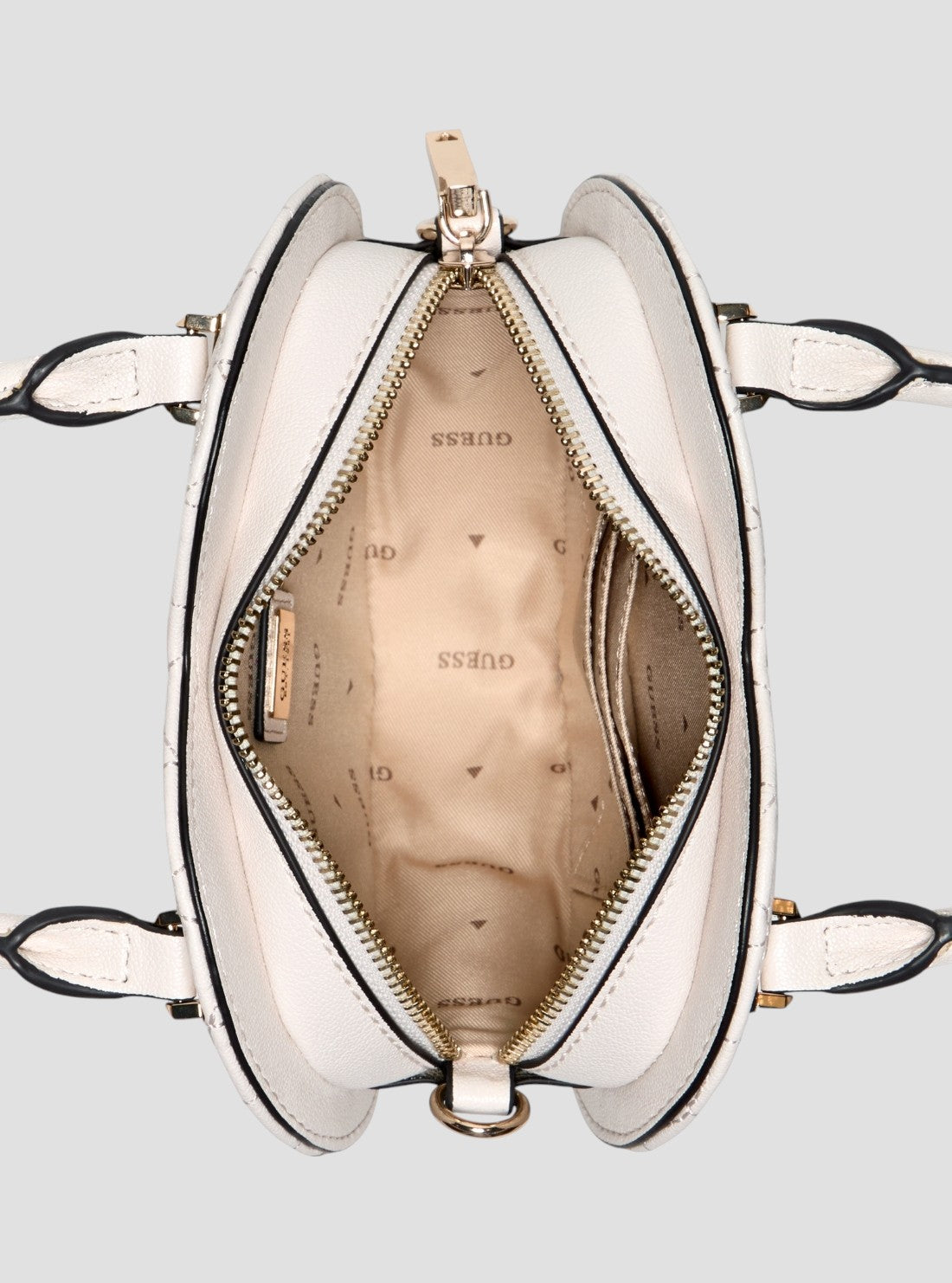 GUESS White Atabey Heart Bag QG989477 Inside View