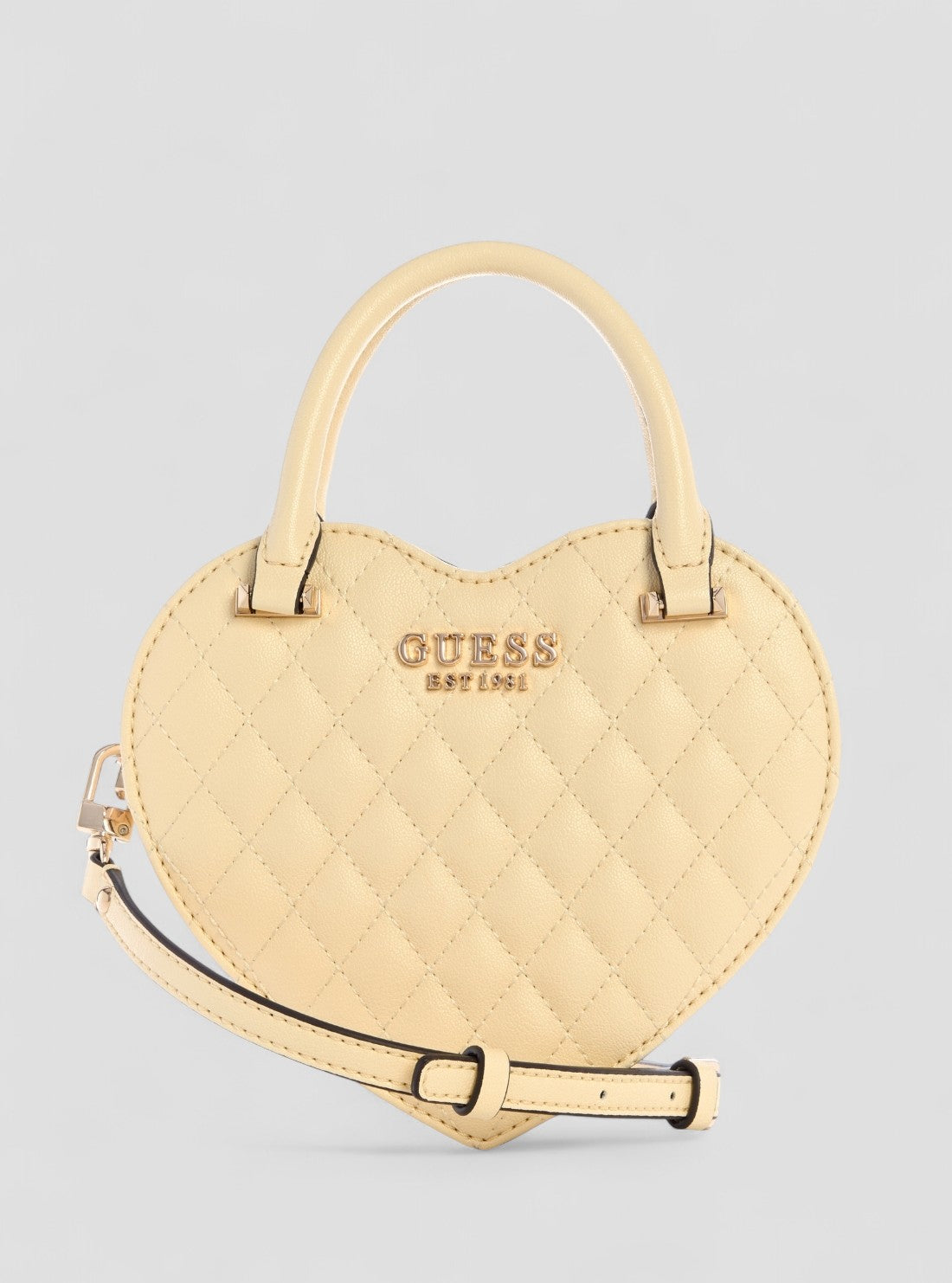 GUESS Womens Yellow Atabey Heart Bag QG989477 Front View