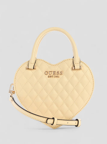 GUESS Womens Yellow Atabey Heart Bag QG989477 Front View