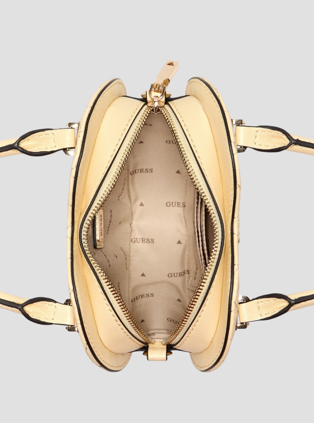 GUESS Womens Yellow Atabey Heart Bag QG989477 Inside View