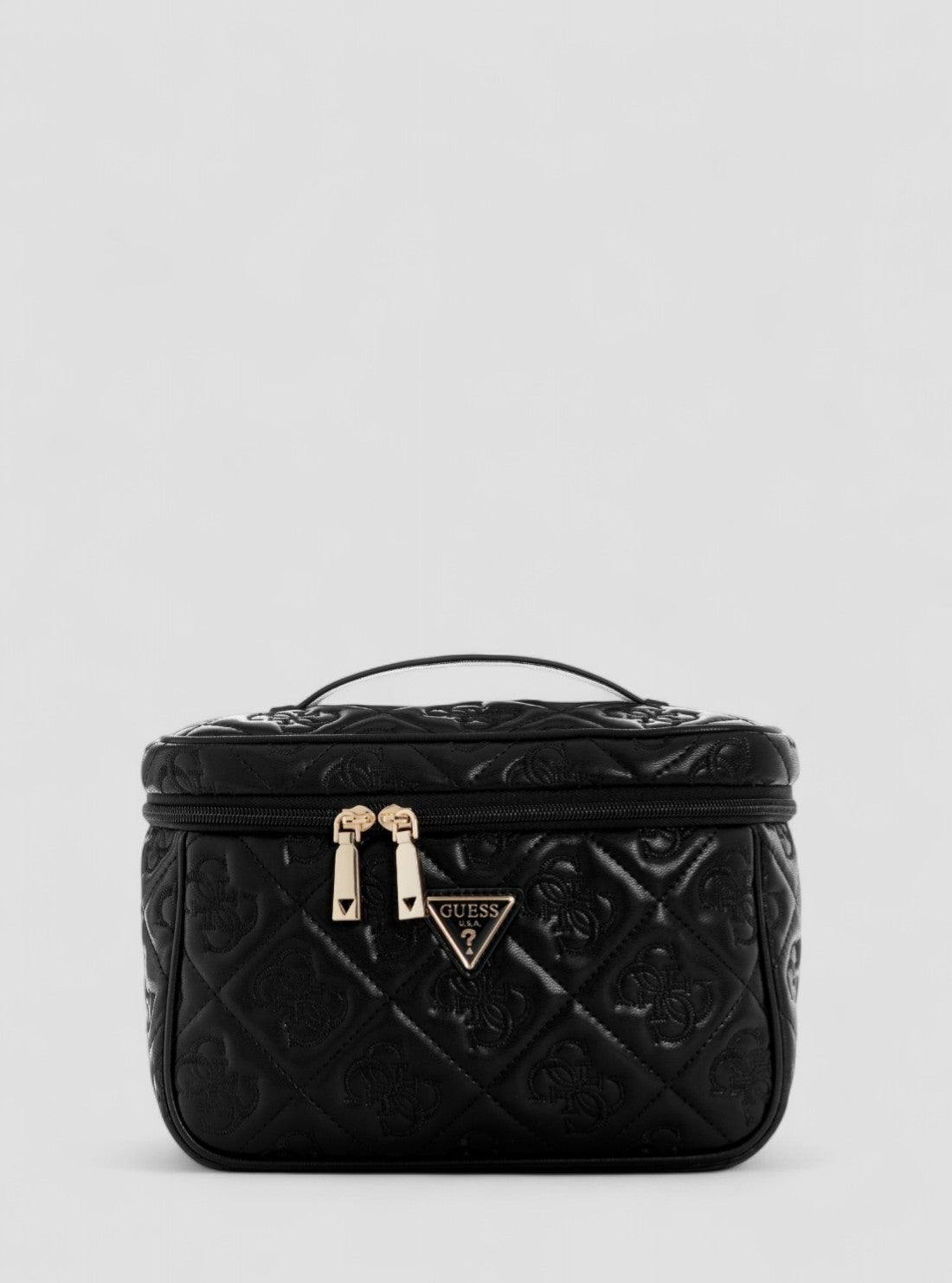 GUESS Womens Black Adelasia Toiletry Train Case QL9658039 Front View