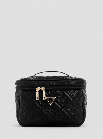 GUESS Womens Black Adelasia Toiletry Train Case QL9658039 Front View