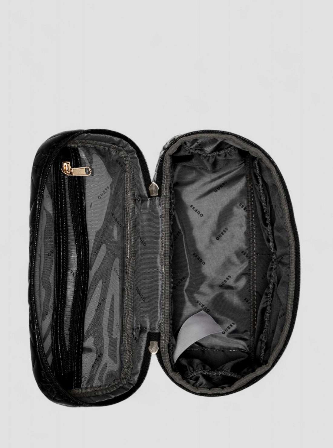 GUESS Womens Black Adelasia Toiletry Train Case QL9658039 Inside View