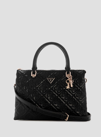 GUESS Womens Black Adelasia Satchel Bag QL965806 Front View