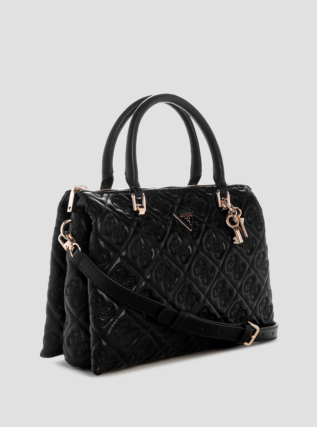 GUESS Womens Black Adelasia Satchel Bag QL965806 Side View