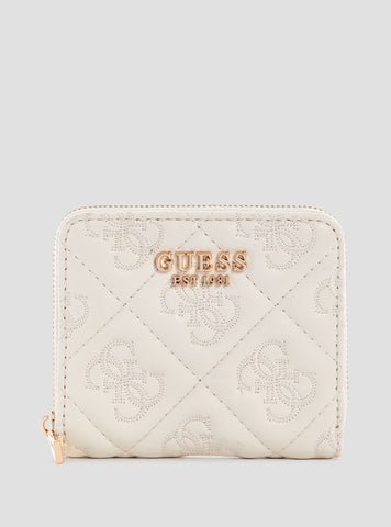 White Adelasia Small Zip Around Wallet