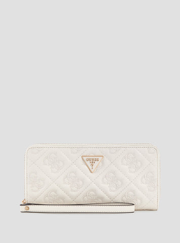 White Adelasia Large Zip Around Wallet