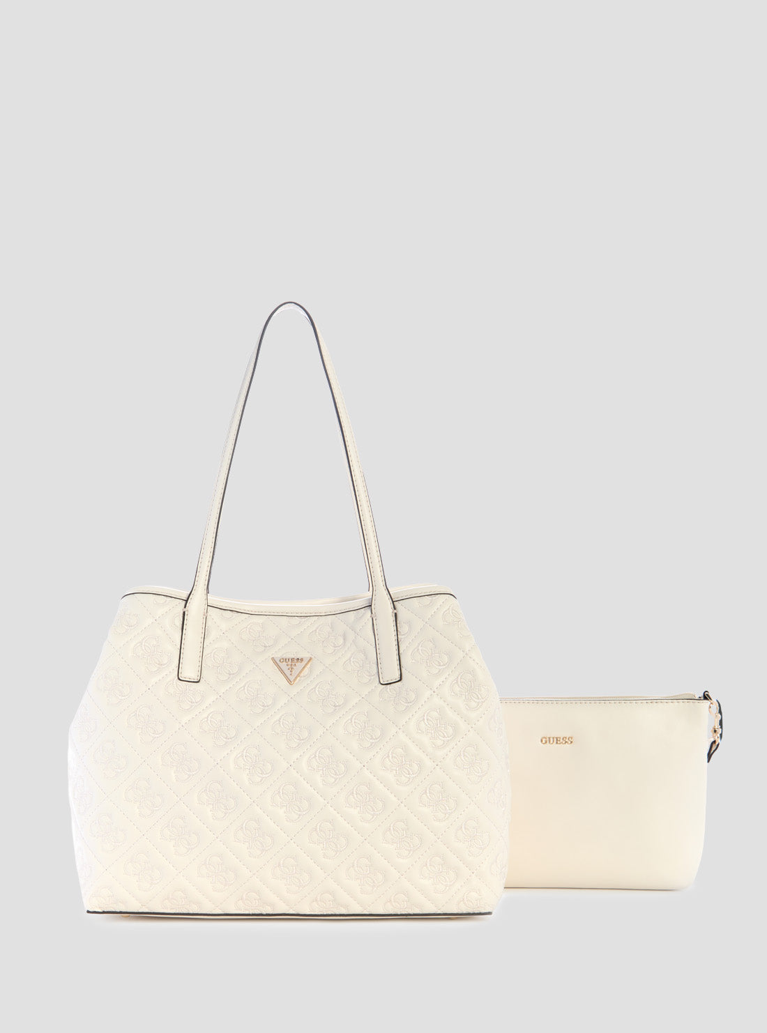 GUESS Women's White Adelasia 2 in 1 Tote Bag QL965823 Styled View