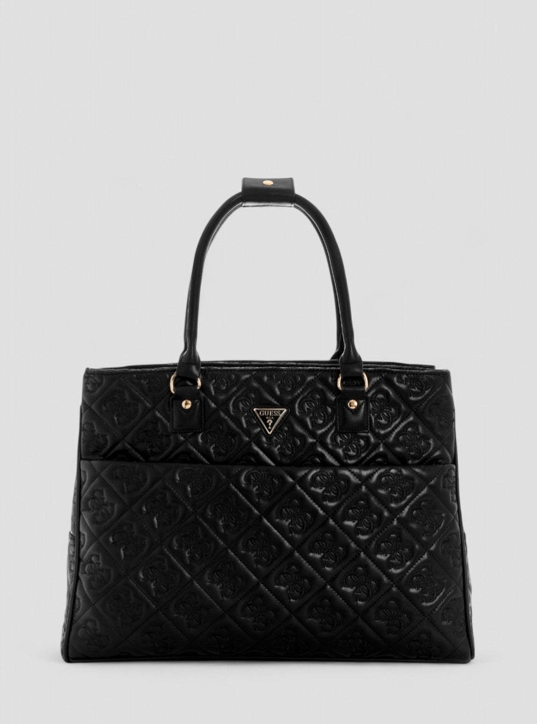 GUESS Womens Black Adelasia Shopper Tote Bag QL9658919 Front View