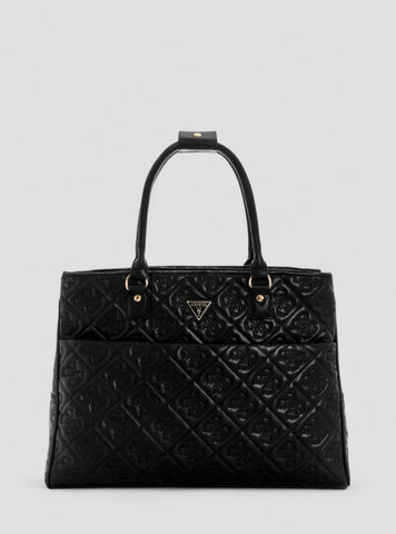 GUESS Womens Black Adelasia Shopper Tote Bag QL9658919 Front View