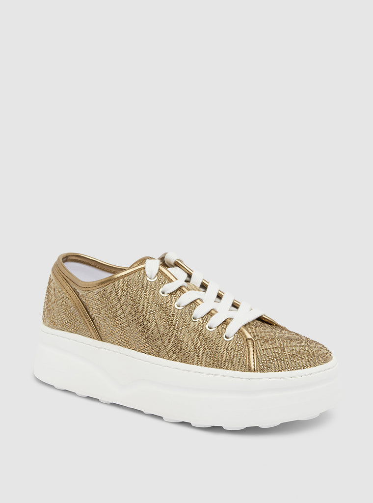 Brown Queeny Low-Top Sneakers | GUESS