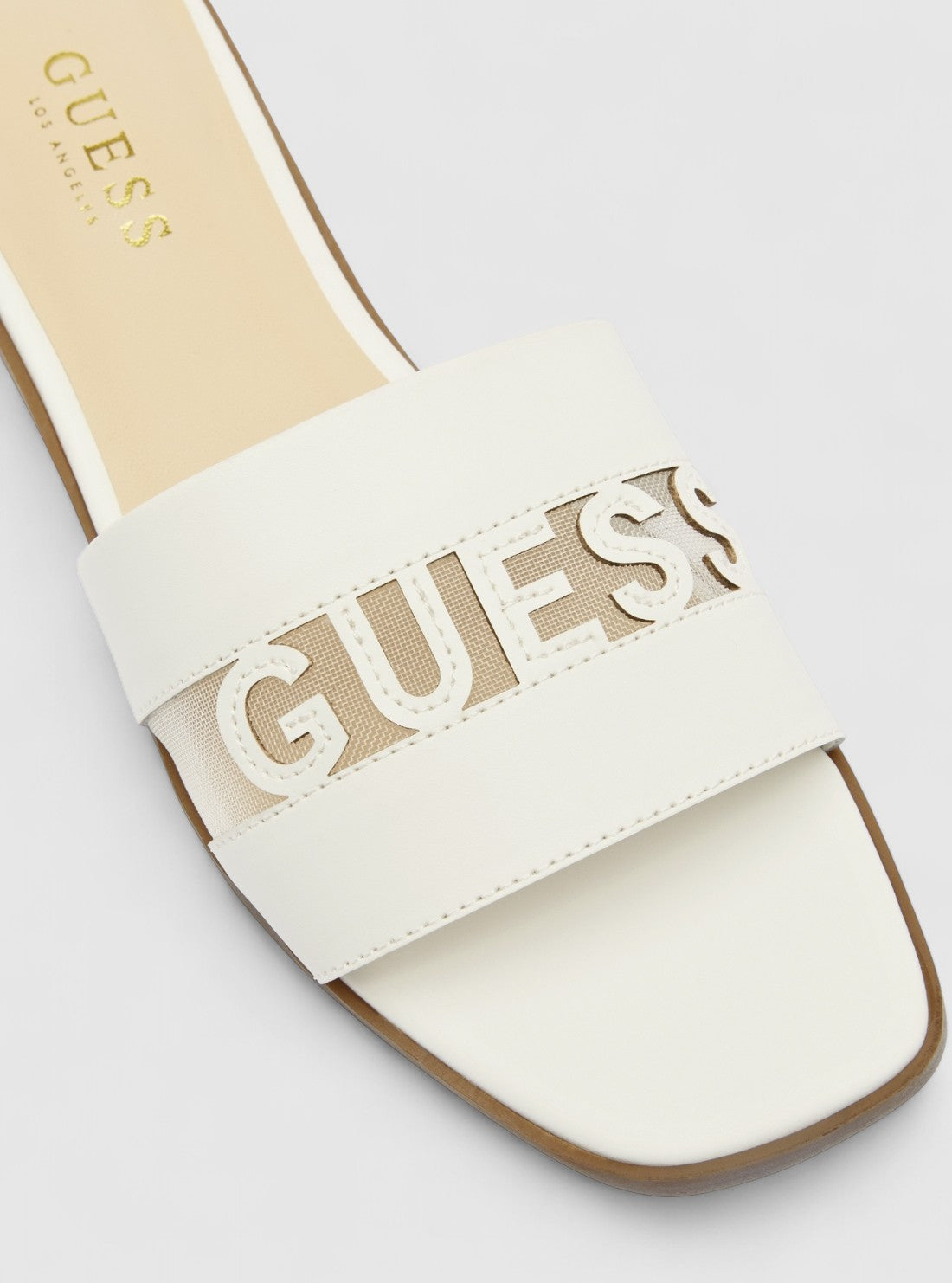 GUESS Footwear White Reids Slides REIDS Detail View