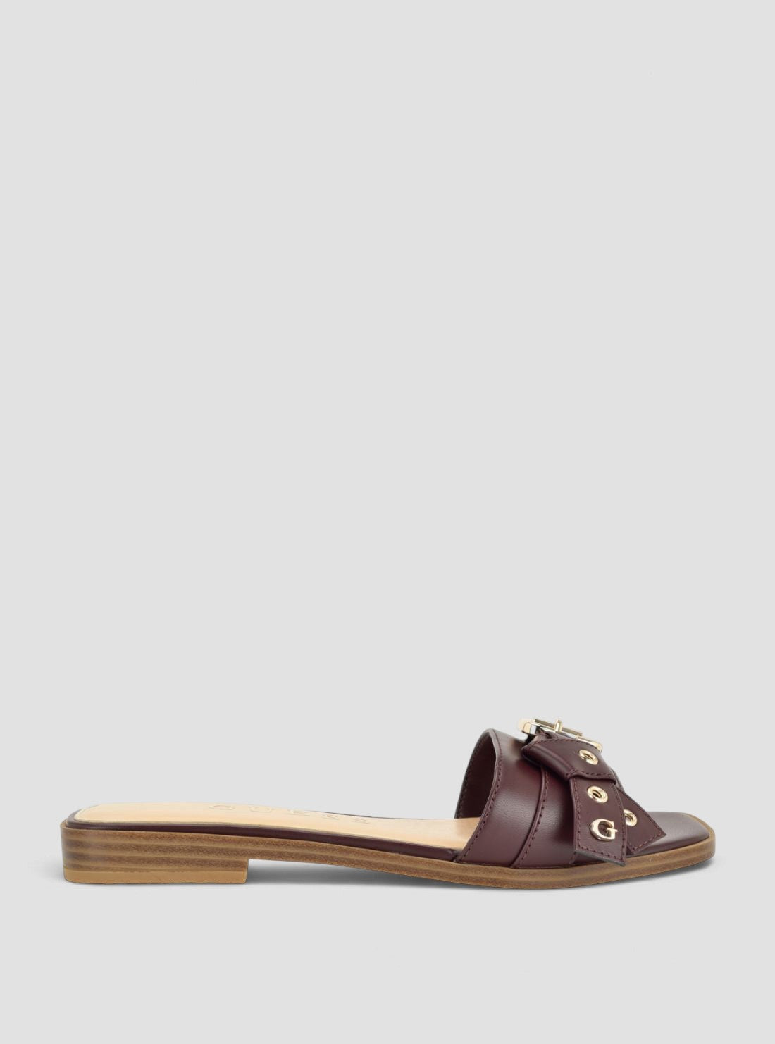GUESS Footwear Dark Red Rissie Flat Sandals RISSIE Side View1