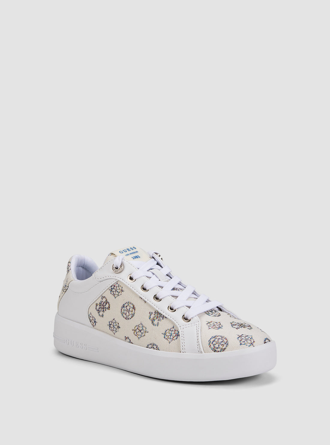 GUESS Footwear White Logo Ronii Sneakers RONII3 Front Side View