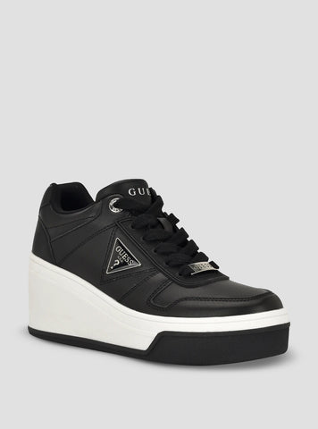 GUESS Womens Black Rozinn Platform Wedge Sneakers ROZINN Side View