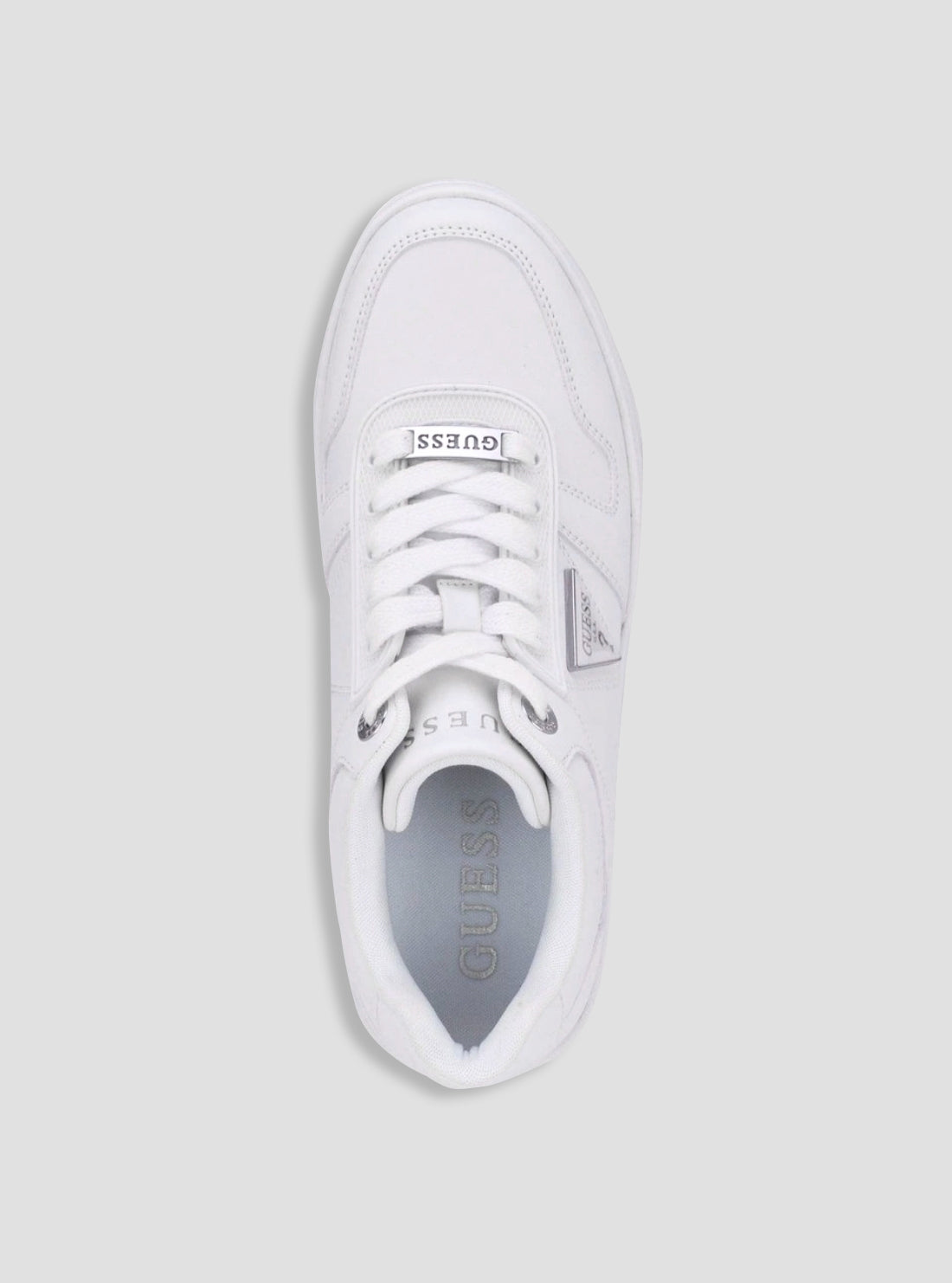 GUESS Womens White Rozinn Wedge Sneakers ROZINN Top View