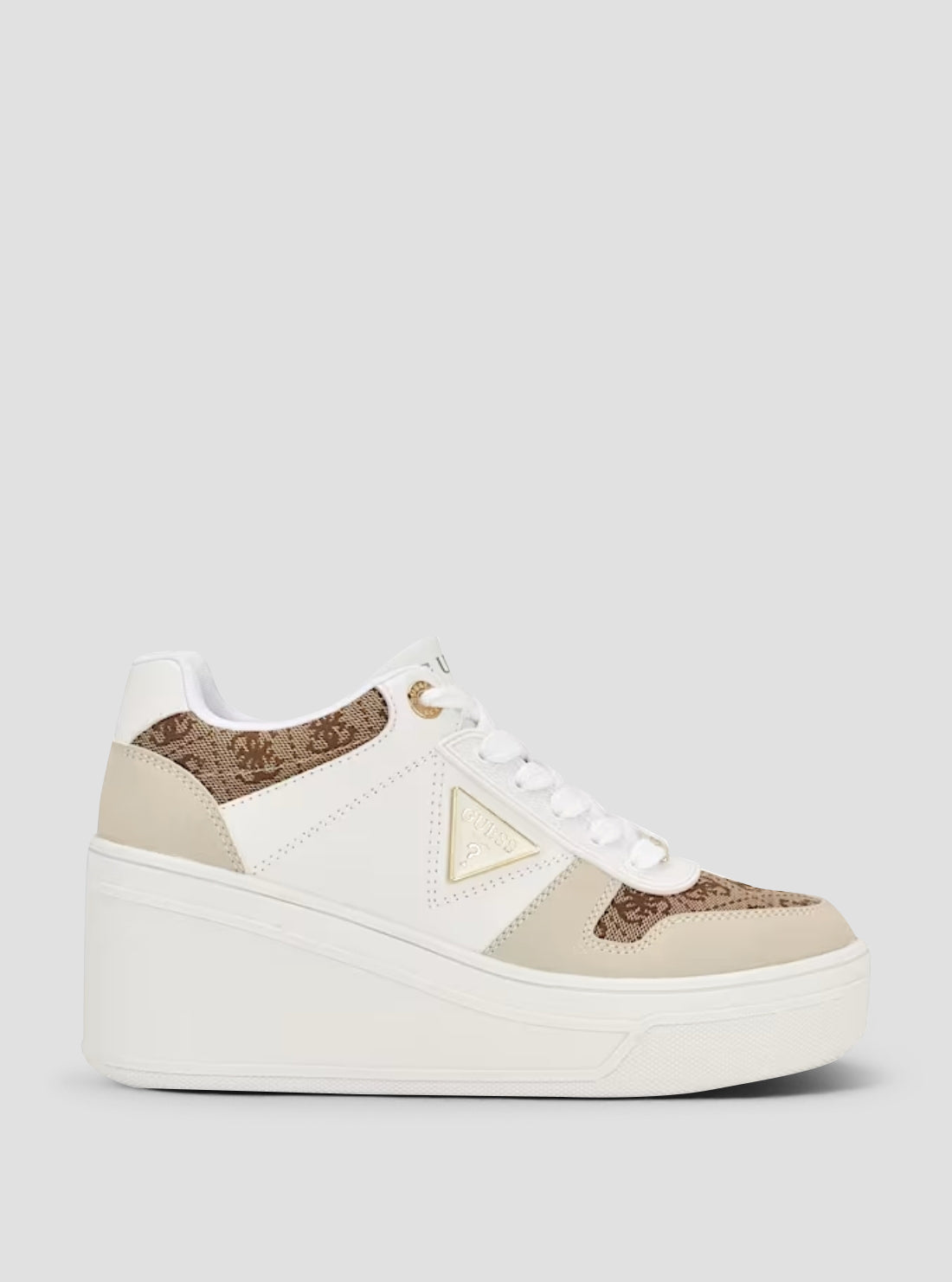 GUESS Womens White Multi Rozinn Wedge Sneakers ROZINN Side View