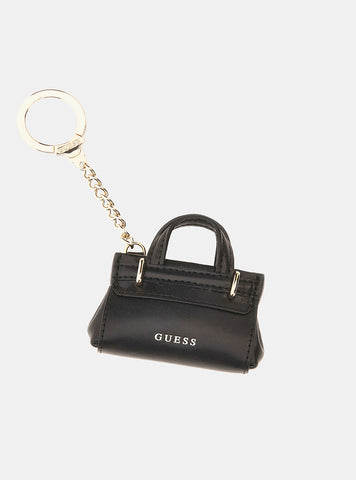 Black Leather Handbag Keyring