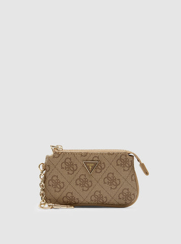 Beige Logo Purse Keyring
