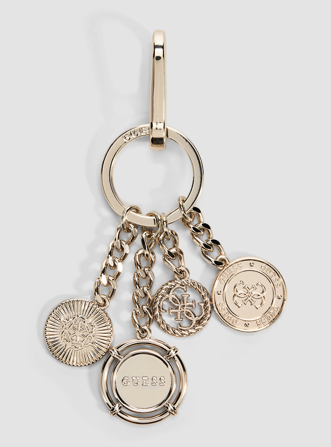 GUESS Accessories Light Gold Coin Keyring RW1731P5201 Front View
